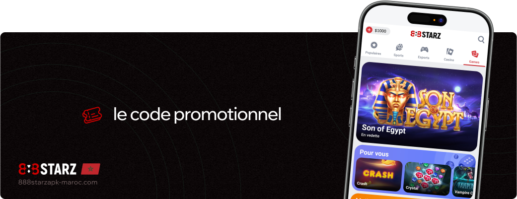 Le code promotionnel 888starz Apk Maroc
